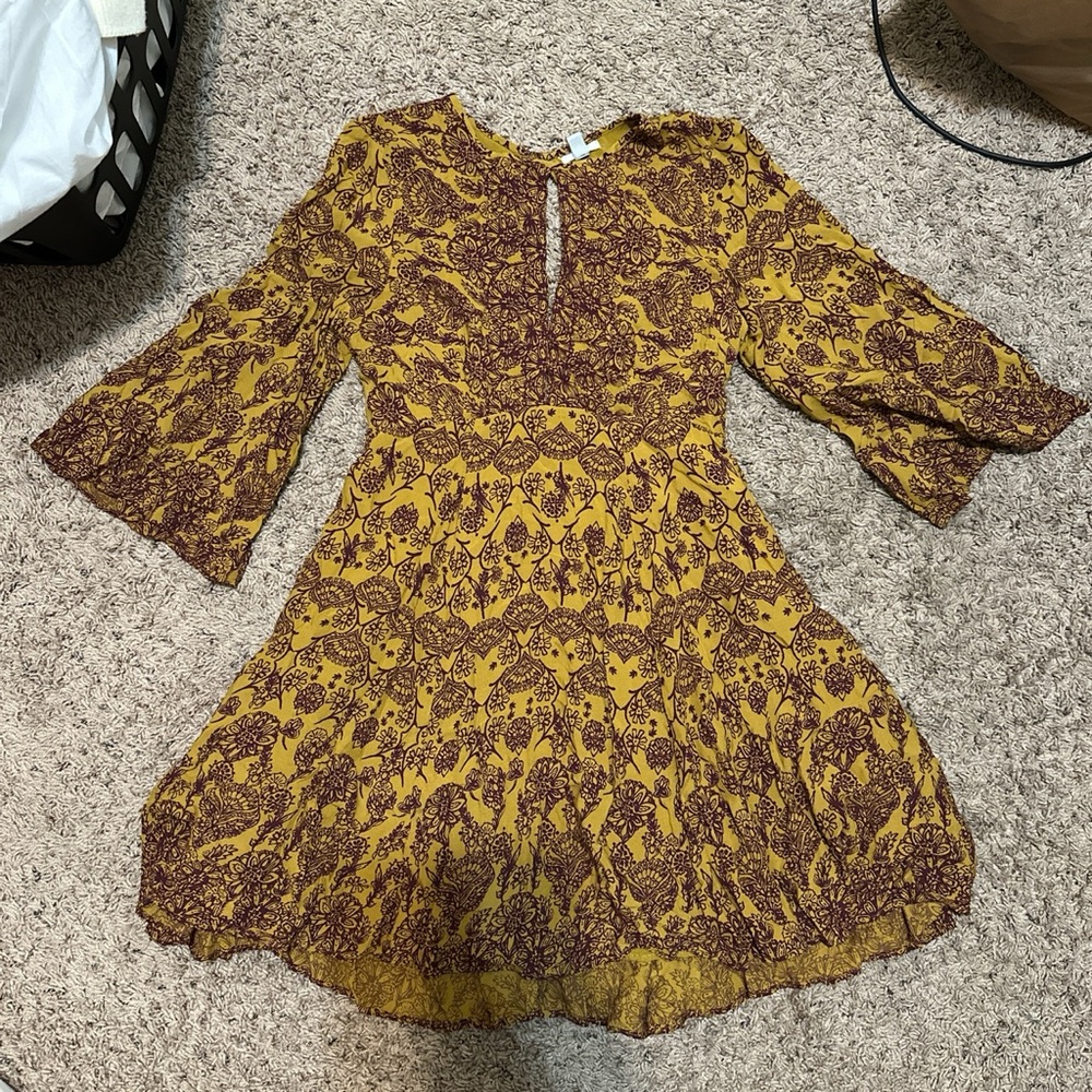 Urban outfitters plum and yellow babydoll dress size XS